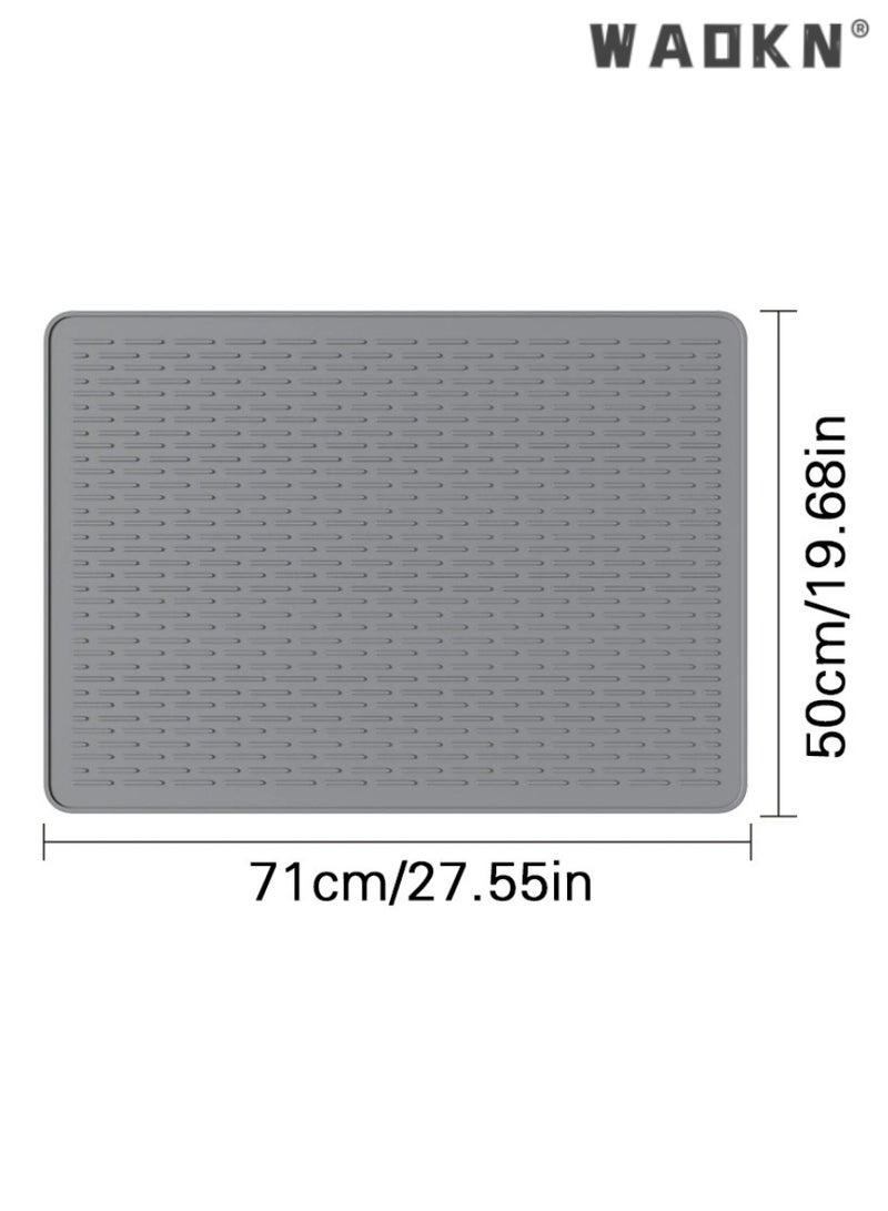 WAOKN Extra Large Silicone Kitchen Mat - Multi-Purpose Protective Pad, Dish Drainer, Non-Slip, Heat-Resistant, Ideal for Drying and Preparing Food, Perfect for Bowls, Plates, and Utensils  - Image 2