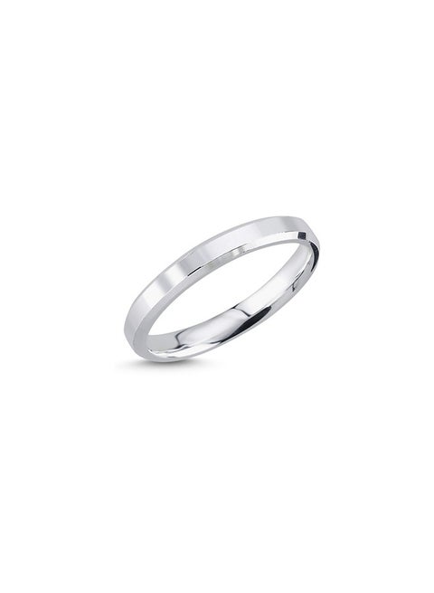 925 Silver 3mm Beveled Edge Flat Plain Wedding Band Ring-High-Quality Jewelry in UAE Dubai 100% Precious Metal Gift for Couples-EMNON136RI-WR90322