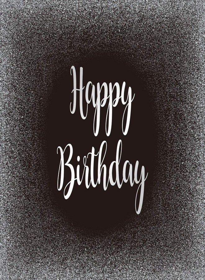 Cenven Black and Silver Happy Birthday Backdrop Grey Glitter Photography Background Men Women Adult Birthday Decoration Supplies 7x5FT - Image 2