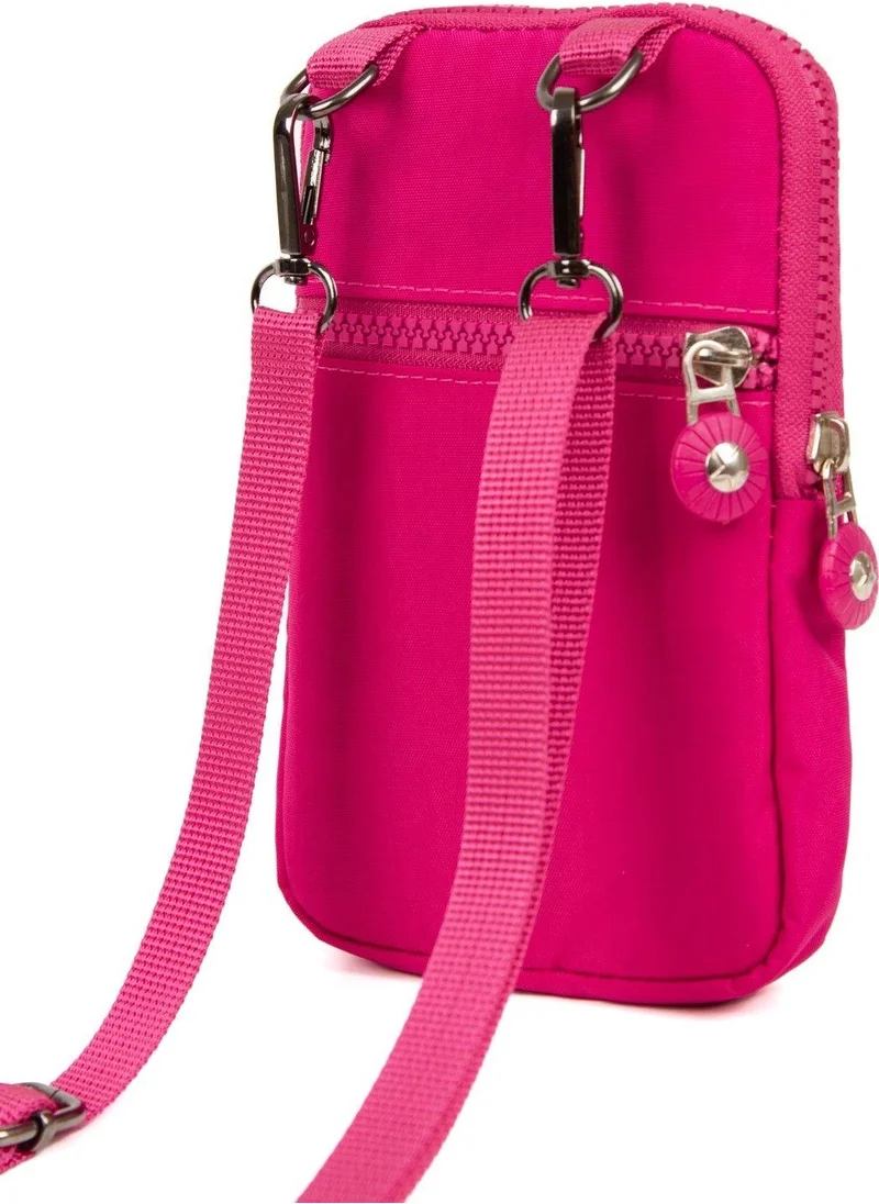 Newish Polo Pink Crinkle Fabric Mini Shoulder Bag with Phone Compartment