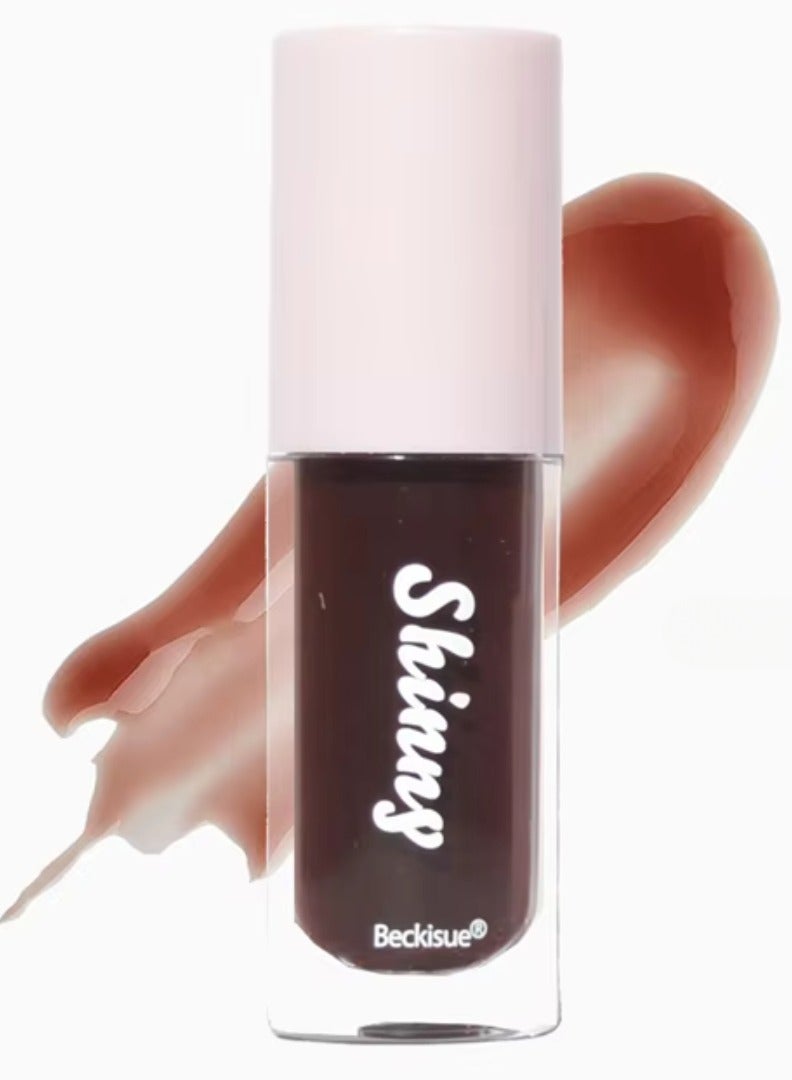 Beckisue زيت شفاه لامع لامع مرطب مكمل للشفاه مرآة تسليط الضوء على لامع مرطب يدوم طويلاً وغير لزج زيوت شفاه لامعة أحمر شفاه سائل سكر أسود 03 - Image 1