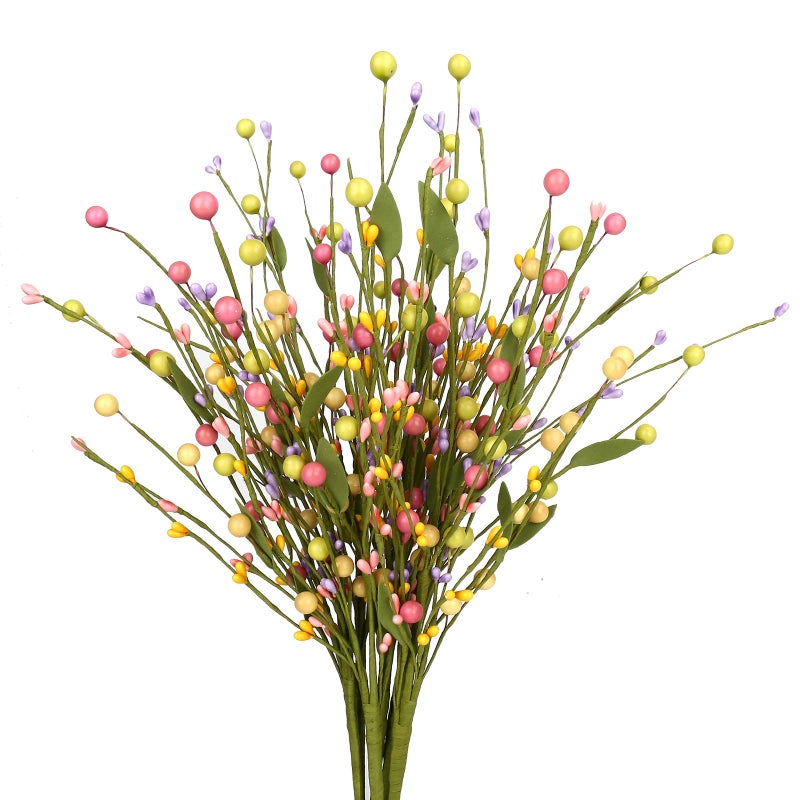 J'FLORU 6 pcs Spring Berry Stems, Artificial Berry Picks Easter Stems for Home Centerpiece Vase Windowsill Decor and Easter Celebration,Suitable for All Seasons - Image 1