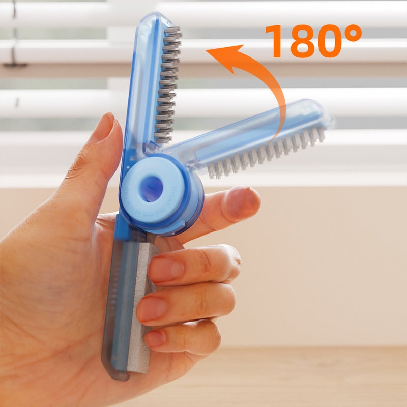 Kitchen four-in-one cup brush wholesale multi-functional long handle sponge cleaning removable cup mouth groove gap cleaning brush Sky Blue - Image 4