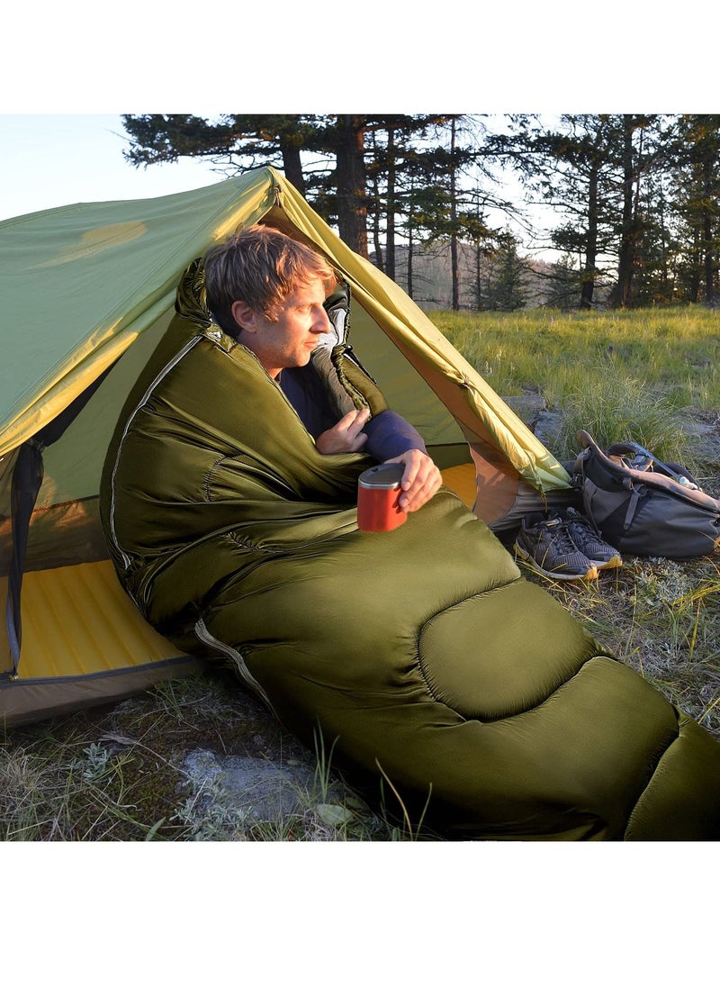 Mereza - Big & Tall Cold-Weather Sleeping Bag, 10°F Camping Sleeping Bag for Adults, Comfortable & Warm Flannel Sleeping Bag for Camping and Outdoor Use, Fits Adults up to 6ft 7in Tall - Image 1