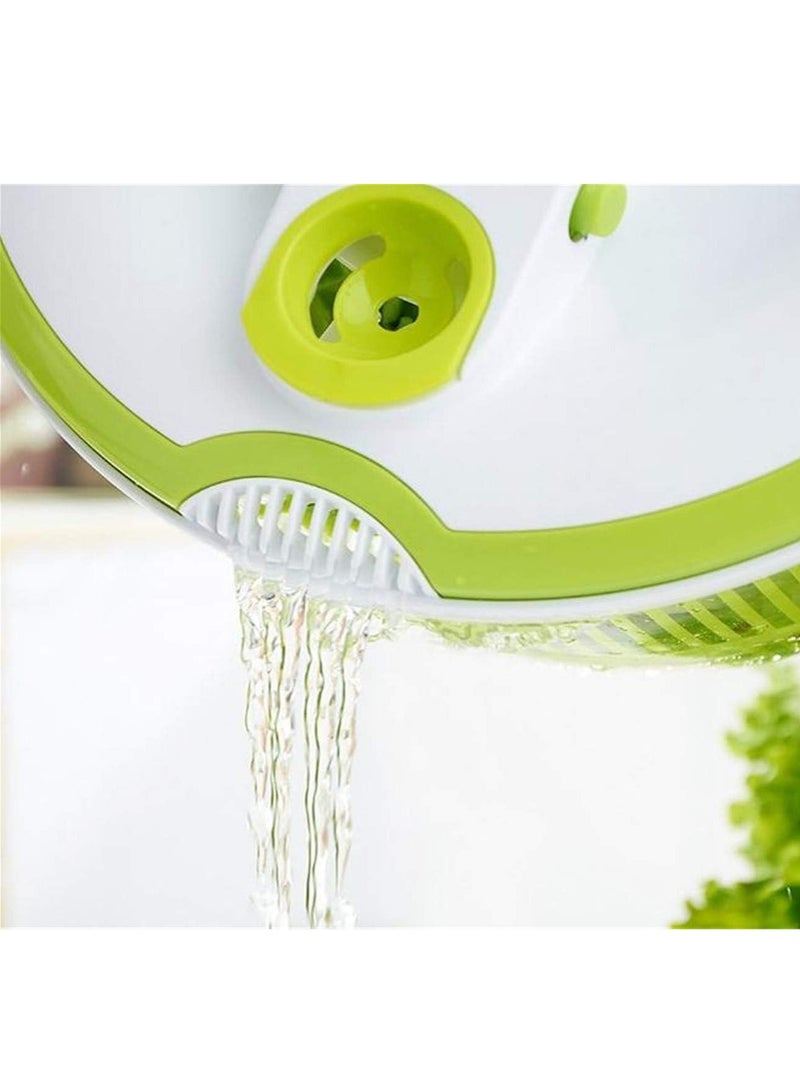 Rotating Salad Spinner for Lettuce and Vegetables - 4.5 Quart BPA-Free Quick Dry Colander - Image 4