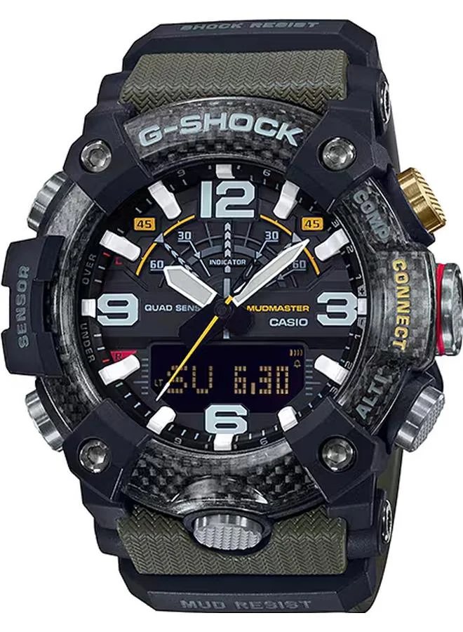 جي شوك Men's Analog-Digital Display Watch With Black Resin Strap - GG-B100-1A3DR