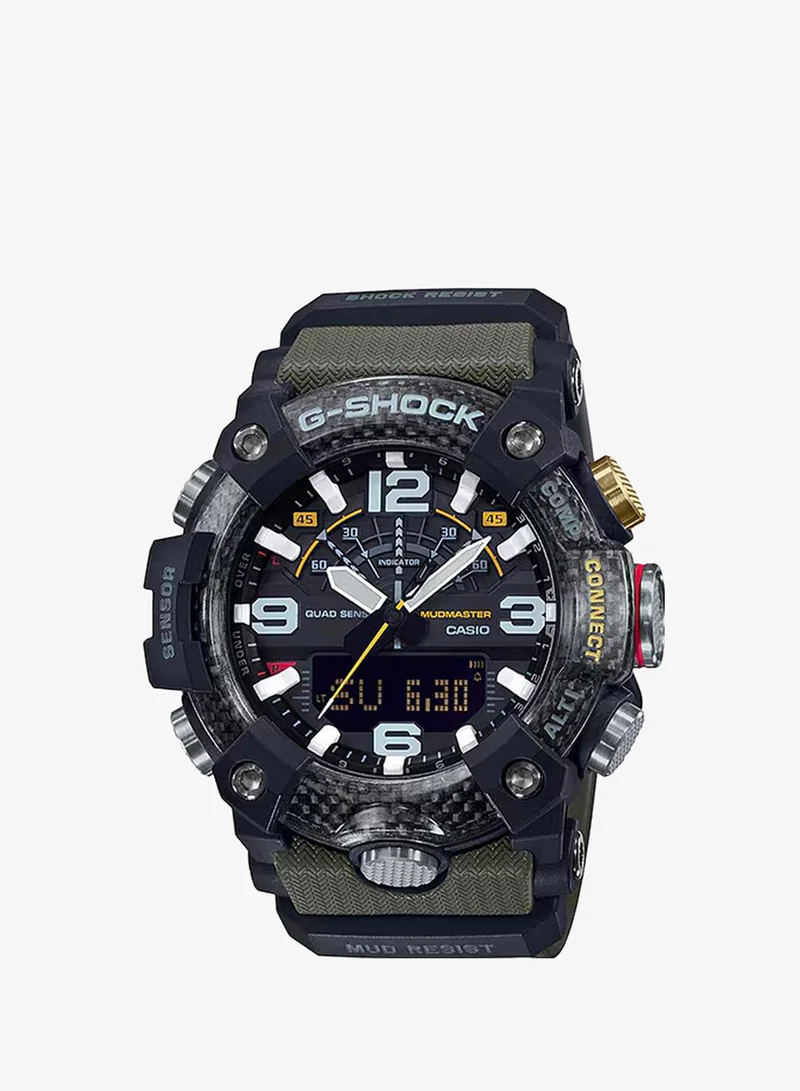 جي شوك Men's Analog-Digital Display Watch With Black Resin Strap - GG-B100-1A3DR