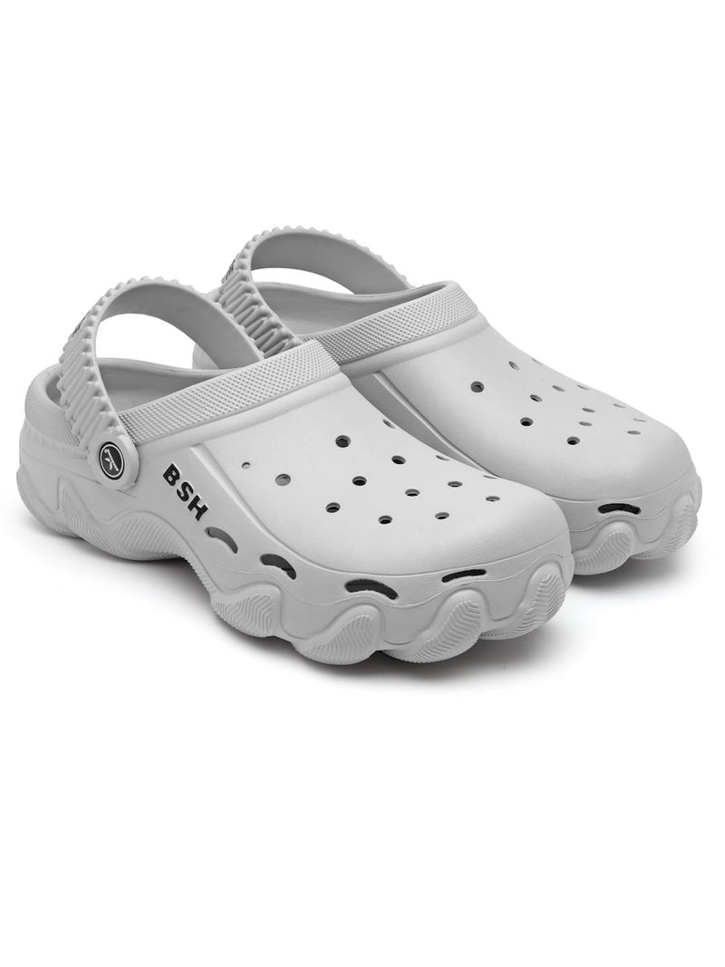 BERSACHE Soft Classic Casual With Regular Wear With Ultra Soft & Technology Clog For Men Grey, 10 UK - Image 1