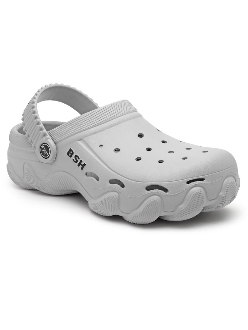 BERSACHE Soft Classic Casual With Regular Wear With Ultra Soft & Technology Clog For Men Grey, 10 UK - Image 4