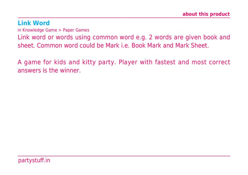 PartyStuff Paper Games - Navarati Join Words (8 Piece) - Image 4