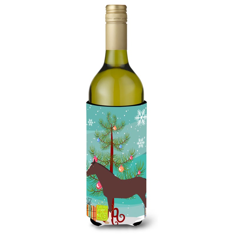 ""Caroline's Treasures English Thoroughbred Horse Christmas Decorative Bottle Hugger  750ml  Multicolor""