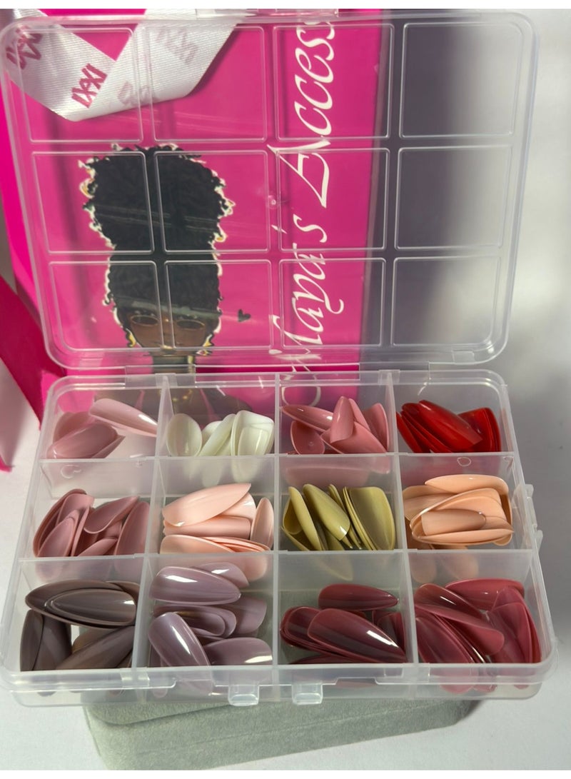 تغيير شكل أظافرك مع 144 قطعة طويلة 12 لونًا مع علبة - Image 2