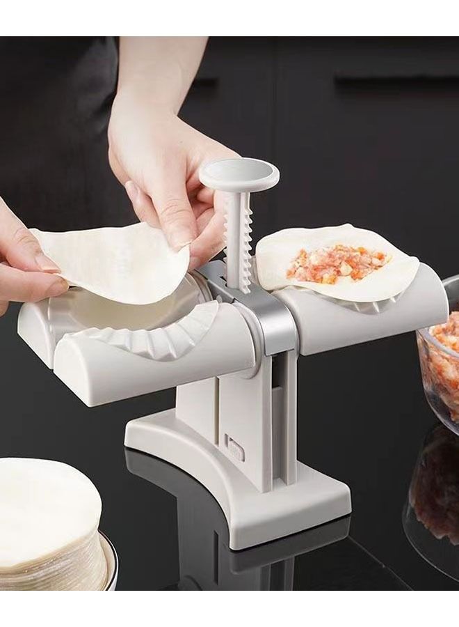 Dumpling Skin Maker Molds, Household Double Head Automatic Dumpling Maker Ravioli Press Mold Making Tool - Image 1