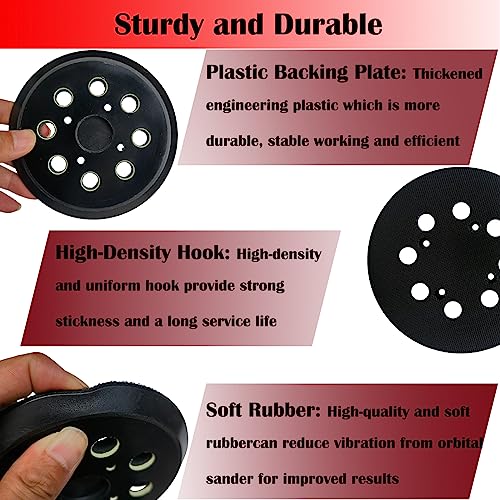 Tockrop 5" Universal Replacement Sander Pad for Ryobi RS290, RS240, RS280, Ridgid R2600, R2601, Craftsman 315112170, 315116940 ROS Sander - 5 Inch 8 Hole Hook and Loop Sanding Pad - Image 3