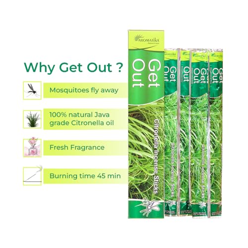 Aromatika® Get Out Natural Mosquito Repellent Citronella Incense Stick (2 Boxes x 12 Pouches x 10 Sticks per Pouch= 240 Sticks) - Image 2