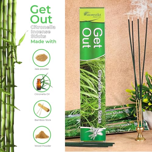 Aromatika® Get Out Natural Mosquito Repellent Citronella Incense Stick (2 Boxes x 12 Pouches x 10 Sticks per Pouch= 240 Sticks) - Image 3