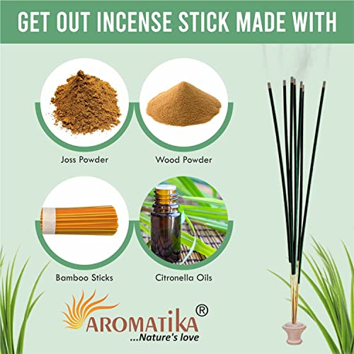 Aromatika® Get Out Natural Mosquito Repellent Citronella Incense Stick (2 Boxes x 12 Pouches x 10 Sticks per Pouch= 240 Sticks) - Image 4