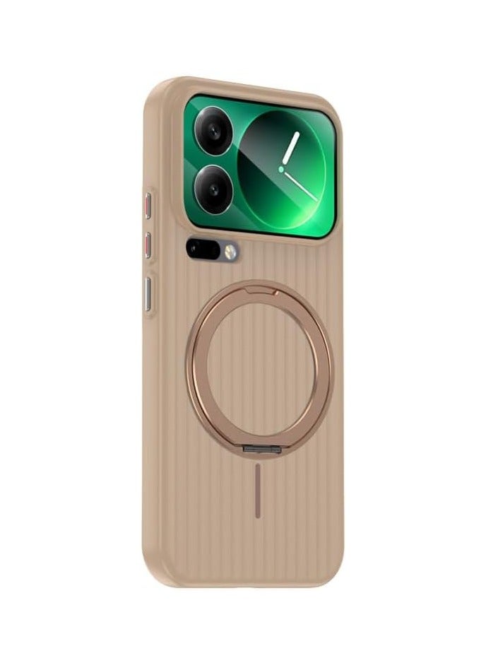 general Matte Protective Case Compatible with Xiaomi 17 Pro Max (2025), 【360° Rotating Stand】 【Magnetic Wireless Charging】 Shockproof Protective Case