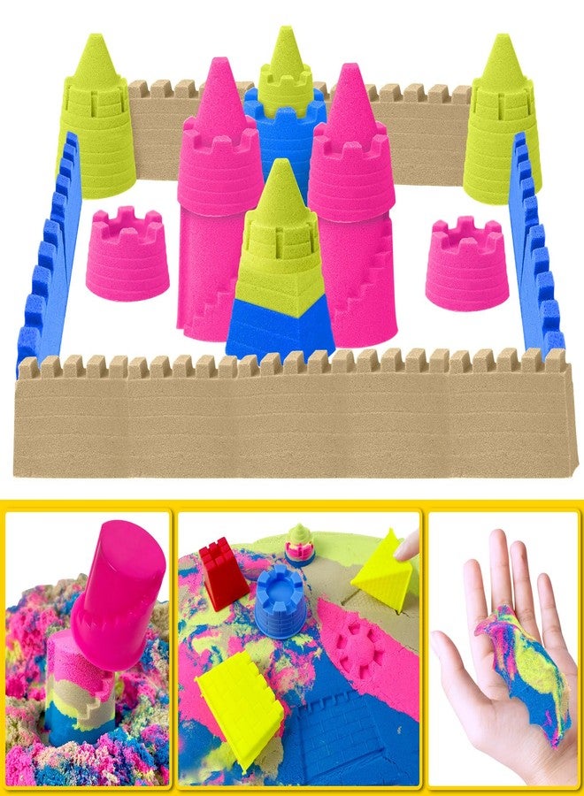 ESSENSON Sensory Bin - Play Sand Kit with Construction Set Toy Truck and 4lbs Magical Sand, Pretend Play Beach Sensory Toy Sandbox, Kids Gifts for Girls and Boys - Image 5