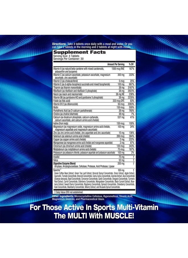 Maximum Human Performance MHP Activite Sport Multi Vitamin, 25 Vitamins and Minerals, Nitric Oxide Booster, Digestive Enzymes, Antioxidants, 120 Tablets  - Image 3