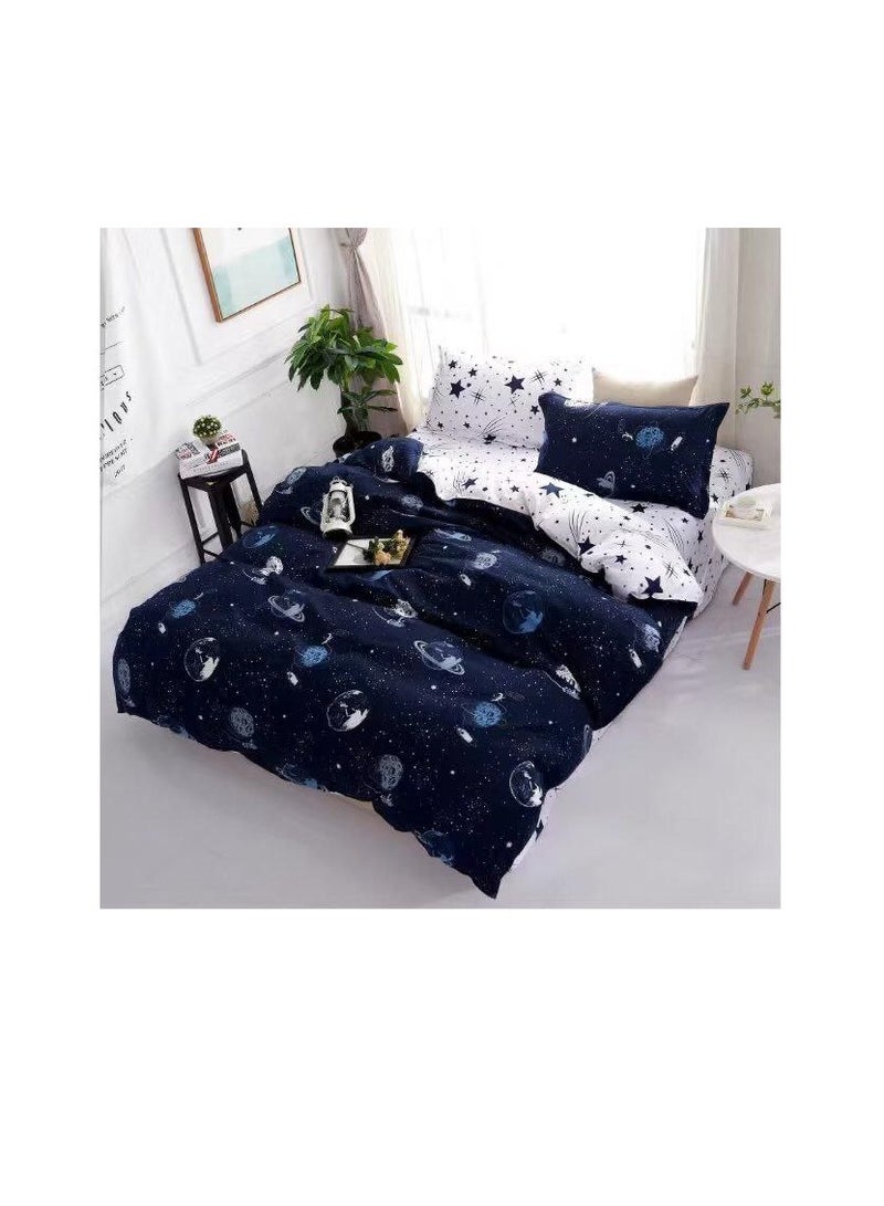 Single Size Duvet Cover Sets classic Pattern Bedding cover Set (1 Duvet Cover 160 * 210 CM +Fitted bed sheet 120x200 * 30CM +2 Pillowcases) 