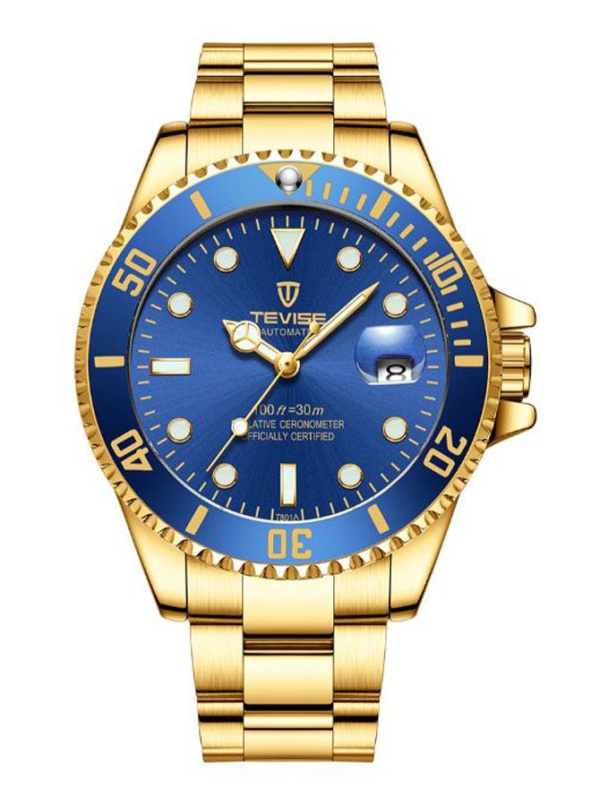 Tevise Men's Stainless Steel Analog Watch T801 - 42 mm - Gold