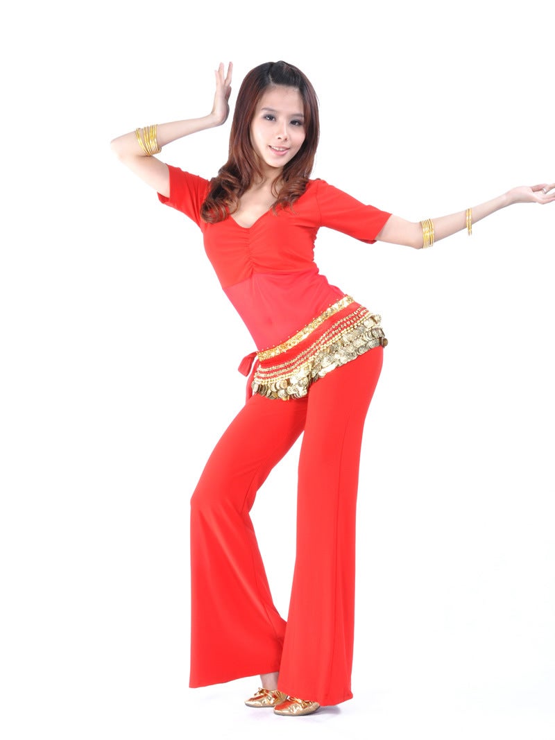 Semi-Permeable Yarn One-Body Top Practice Pants Belly Dance Clothing Belly Dance One-Body Belly Dance Clothing - Image 3