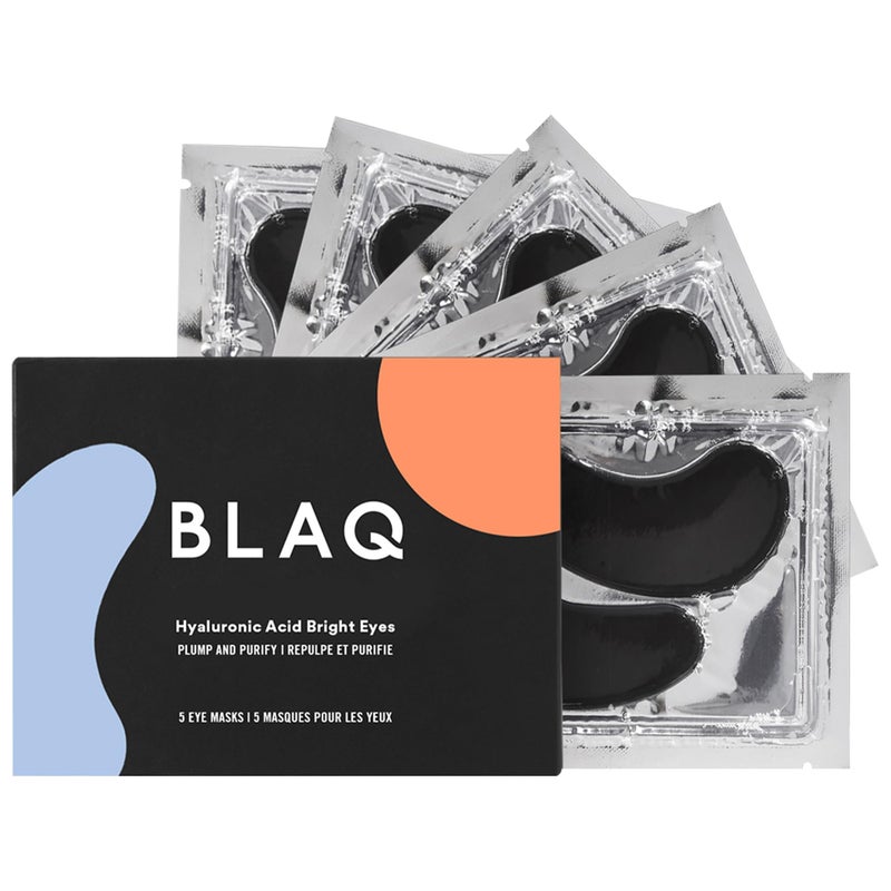 لصقات العين الحائزة على جوائز من BLAQ لدوائر الظلام والتجاعيد والانتفاخ مرطبة وباردة مع الطحالب البحرية والفحم النشط مختبرة جلدياً نباتية حمض الهيالورونيك 5 أزواج