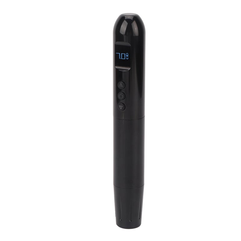 Wireless Tattoo Pen 2 In 1 Rechargeable Battery LED Display Liner Shader Tattoo Machine with RCA Clip Cord Black - Image 2