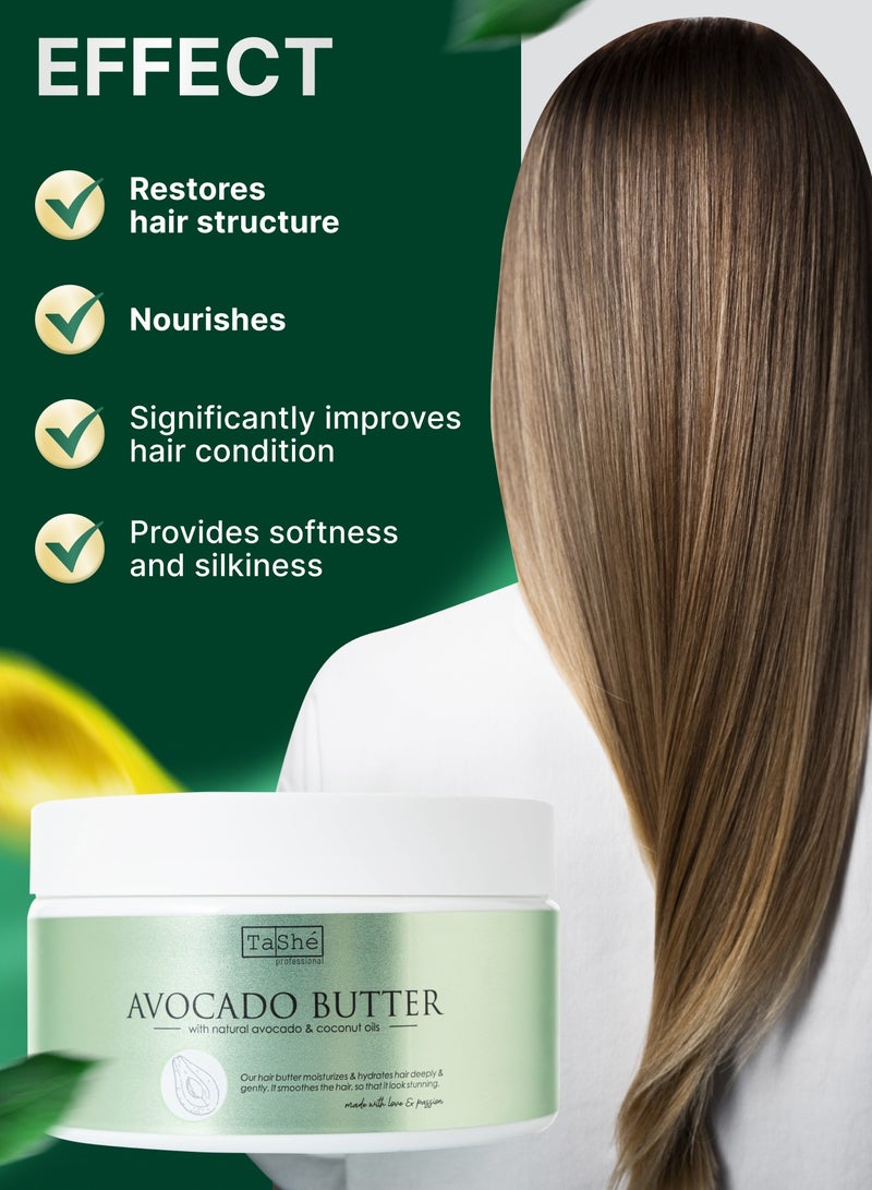 Tashe Moisturizing Hair Mask-Butter – Avocado & Coconut Oil, Strengthening & Nourishing, Superfood Formula for Healthy Hair  - Image 3