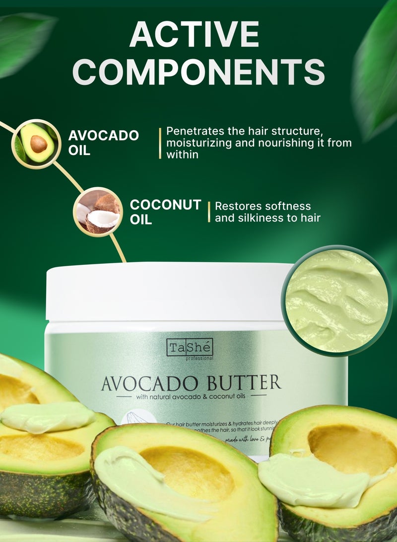 Tashe Moisturizing Hair Mask-Butter – Avocado & Coconut Oil, Strengthening & Nourishing, Superfood Formula for Healthy Hair  - Image 4