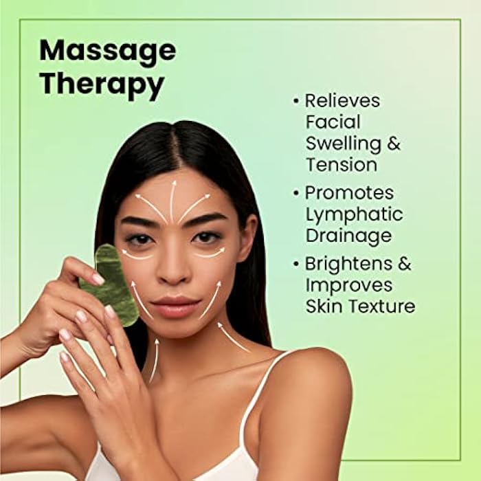 Lindo Jade Gua Sha Duo - Facial GuaSha Contour Massager Tool, 100% Natural Jade Stone, Quality Beauty Face Tool, Lifting, Sculpting and Contouring Face and Body, Anti-Aging Skincare, 2 Pack - Image 5