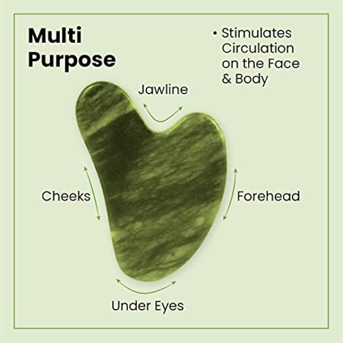 Lindo Jade Gua Sha Duo - Facial GuaSha Contour Massager Tool, 100% Natural Jade Stone, Quality Beauty Face Tool, Lifting, Sculpting and Contouring Face and Body, Anti-Aging Skincare, 2 Pack - Image 4