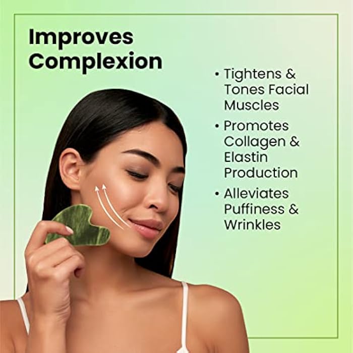 Lindo Jade Gua Sha Duo - Facial GuaSha Contour Massager Tool, 100% Natural Jade Stone, Quality Beauty Face Tool, Lifting, Sculpting and Contouring Face and Body, Anti-Aging Skincare, 2 Pack - Image 3