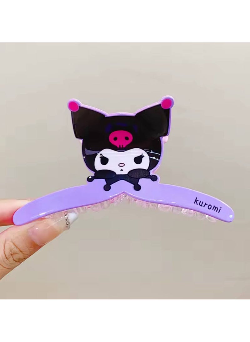 This cute Cinnamoroll hair clip features a soft purple color and a cute cartoon character design. Perfect for kids or adding a fun touch to your look—it holds hair lightly and securely!