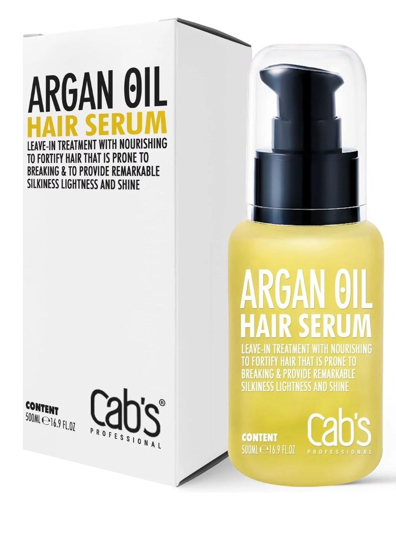 Cab's Professional CAB's Beauty Argan Oil Hair Serum- Nourishing and Repairing Formula for Smooth and Shiny Hair - Lightweight, Non-Greasy Serum - 50ML  - Image 1