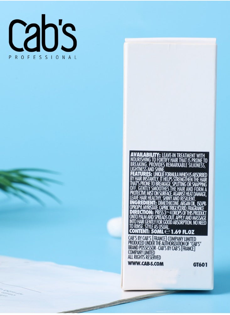 سيروم الشعر بزيت الأرجان من CAB's Beauty - تركيبة مغذية ومرممة لشعر ناعم ولامع - سيروم خفيف الوزن وغير دهني - 50 مل