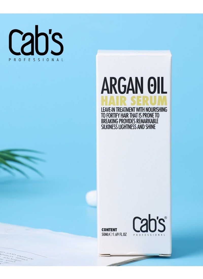 سيروم الشعر بزيت الأرجان من CAB's Beauty - تركيبة مغذية ومرممة لشعر ناعم ولامع - سيروم خفيف الوزن وغير دهني - 50 مل