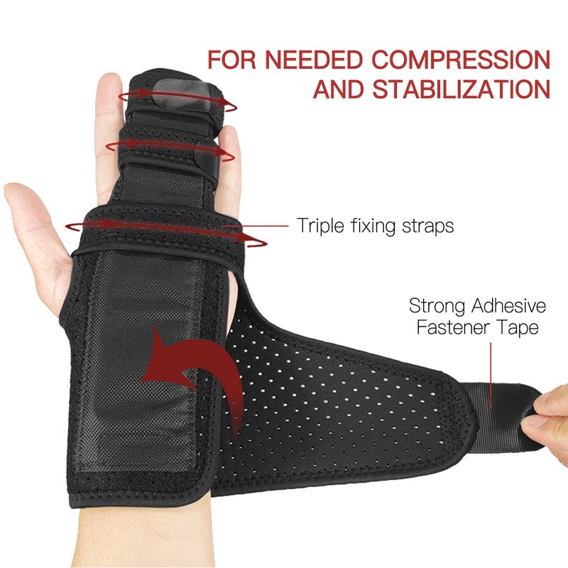 Finger Guards with Removable Splint Finger Support Brace Two or Three Fingers Stabilizer Adjustable Full Finger or Hand Brace for Home Work Sleep Pain Relief Right Hand - Image 4