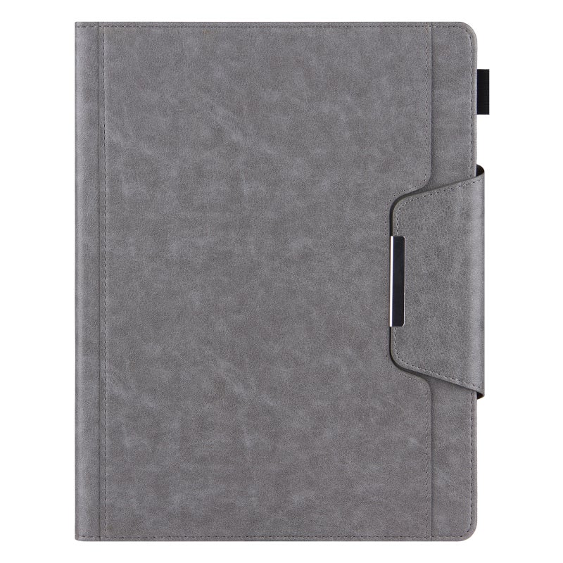 erorex For Ipad Pro 13 2024 Solid Color Metal Buckle Leather Smart Tablet Case(Grey) - Image 2