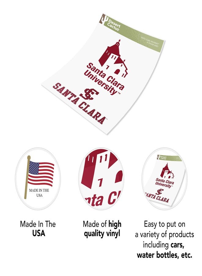 Desert Cactus Santa Clara University SCU Broncos Sticker Vinyl Decal Laptop Water Bottle Car Scrapbook (4 Inch Set V1) - Image 5