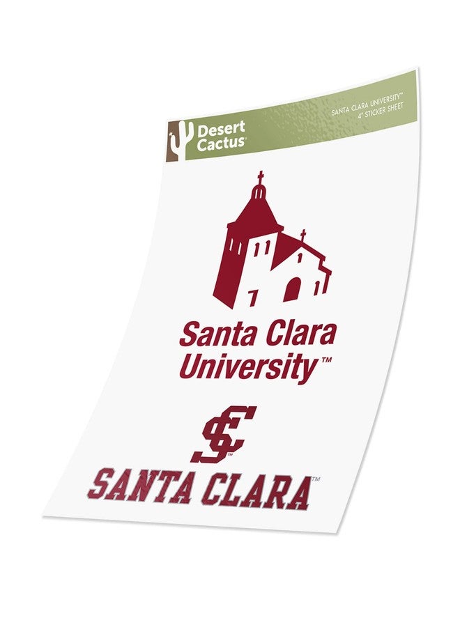 Desert Cactus Santa Clara University SCU Broncos Sticker Vinyl Decal Laptop Water Bottle Car Scrapbook (4 Inch Set V1) - Image 3