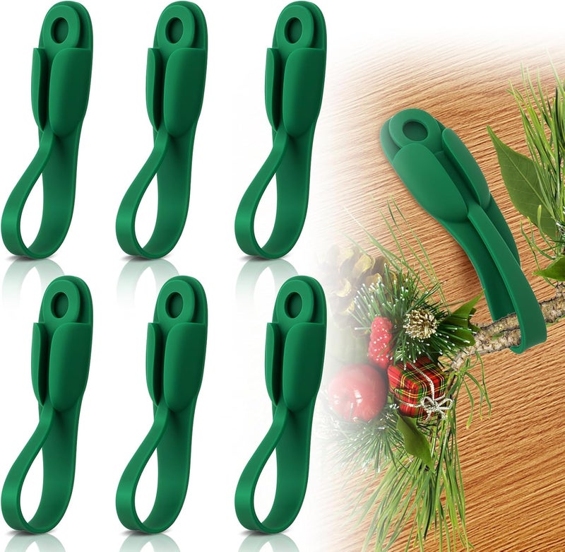 OXDFK 6 PCS Christmas Garland Hanger for Mantle Garland Hooks, Christmas Fireplace Stocking and Garland Hanger, Reusable Adhesive Wreath Hooks for Wreaths, Fireplace Mantle, Stairways Banister - Image 1