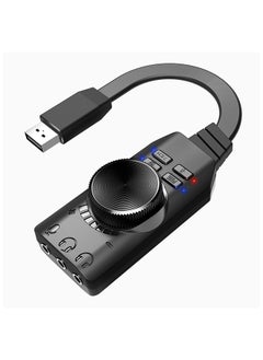 أراليفي بطاقة صوت خارجية Gs3 مزود بمنفذ USB 2.0 وقناة افتراضية 7.1 افتراضية أسود  - Image 2