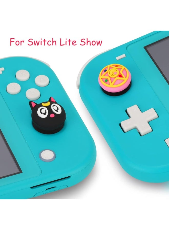 Cute Thumb Grip Caps for Nintendo Switch/Lite/OLED, Kawaii Magic Moon Joy-Stick Button Stick Cover 3D Analog Ergonomic Cap for NS Controller Joy-Cons (Luna) - Image 4