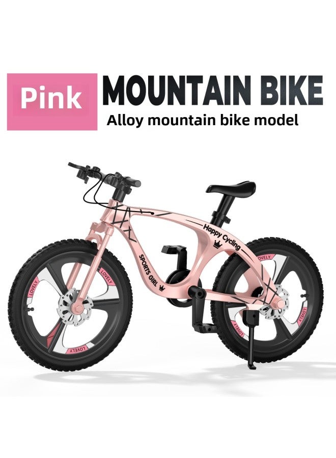 Mountain Bike Model Cross-country 1:8 Simulation Mini Alloy Bicycle Ornaments Children's Toys Batch-Color:713669-phoenix Alloy Bike-pink  - Image 1