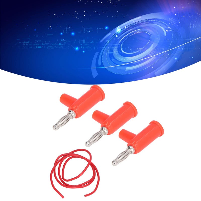 Red Electrical Test Leads Set 10 Pieces 30 60VDC 19A 4mm Banana Plug Brass ABS - Image 3