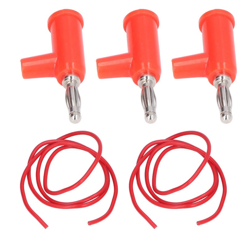 Red Electrical Test Leads Set 10 Pieces 30 60VDC 19A 4mm Banana Plug Brass ABS - Image 4