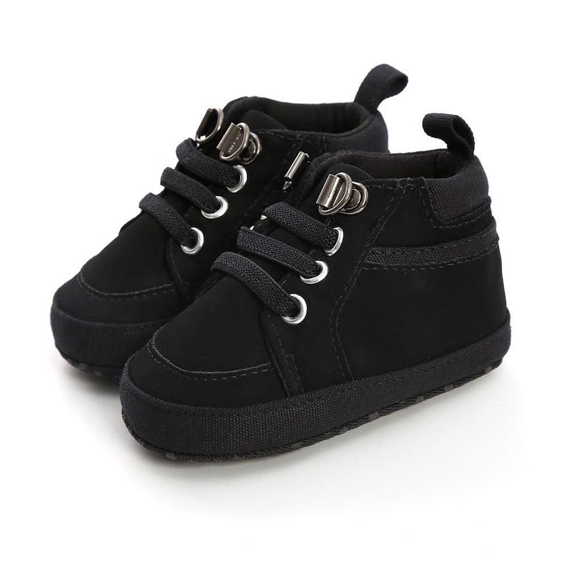 Meckior Toddler Baby Boys Girls High Tops Ankle Sneakers Soft Anti-Slip Sole PU Leather Moccasins Infant Newborn Prewalker First Walking Crib Shoes - Image 1