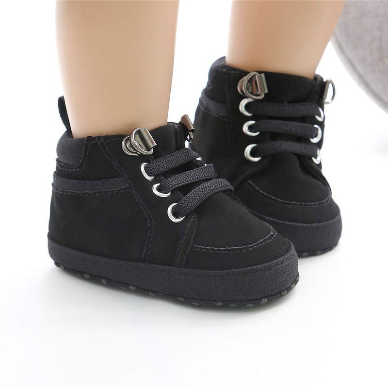 Meckior Toddler Baby Boys Girls High Tops Ankle Sneakers Soft Anti-Slip Sole PU Leather Moccasins Infant Newborn Prewalker First Walking Crib Shoes - Image 5